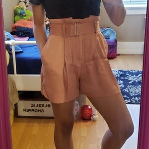 Gap High Rise Pink Paperbag Shorts